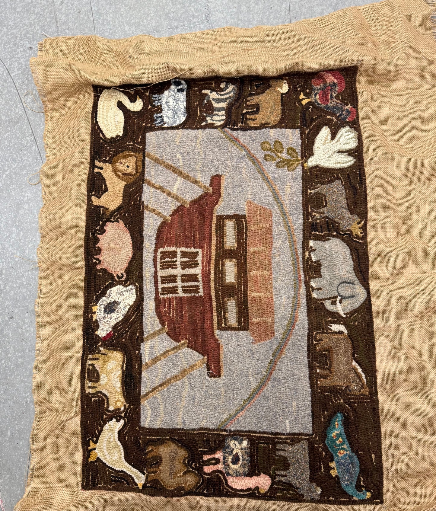 Noah's Ark Hooked Rug