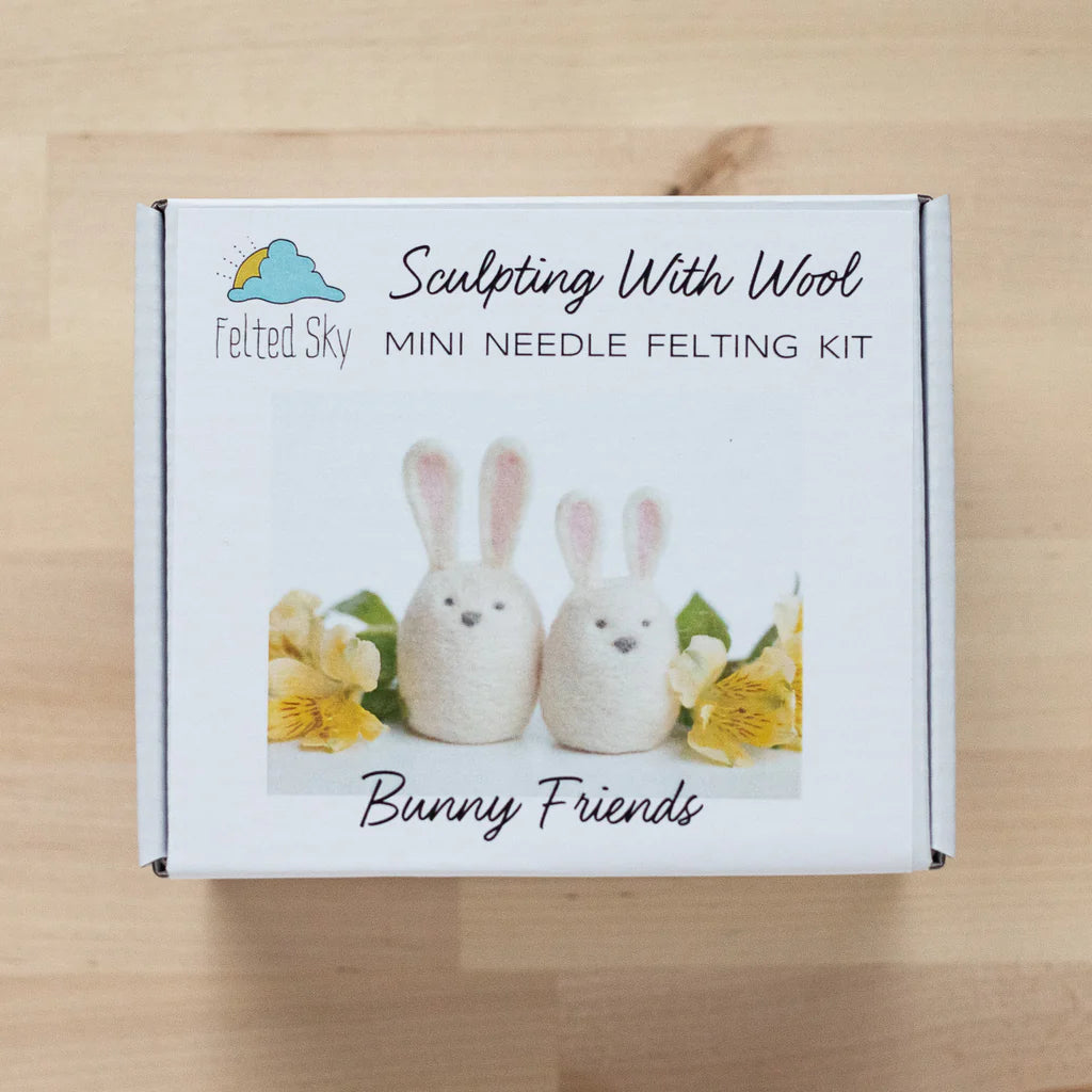 Bunny Friends Mini Needle Felting Kit - Felted Sky