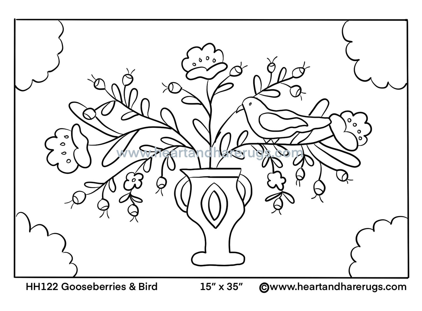 Gooseberries and Bird Pattern