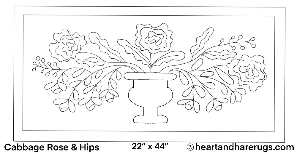 Cabbage Rose & Hips – Heart & Hare Rugs LLC