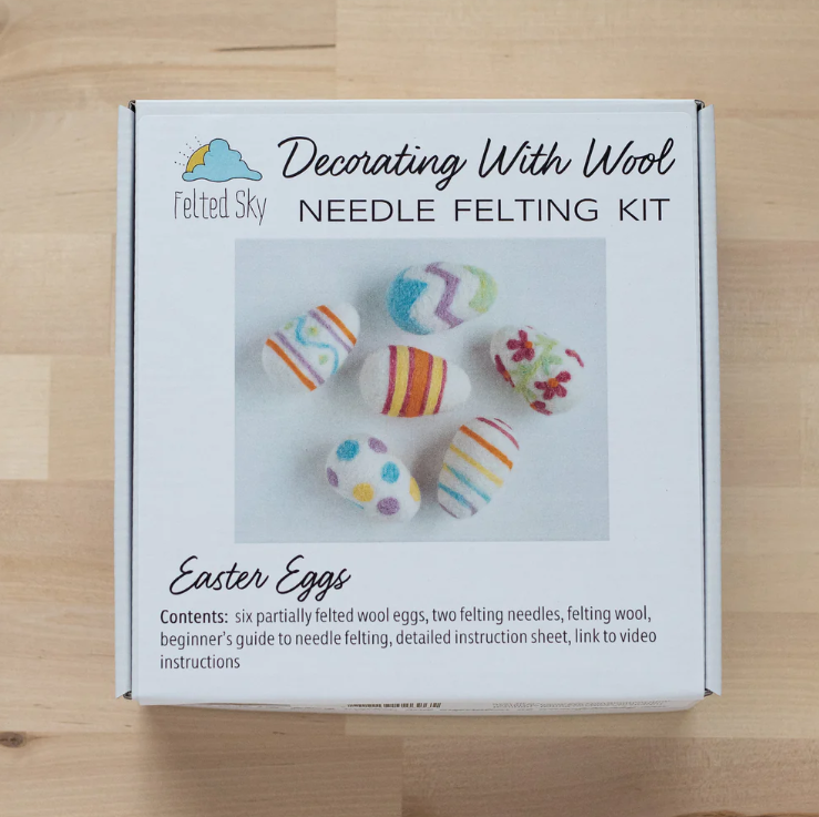 Easter Eggs Needle Felting Kit - Felted Sky