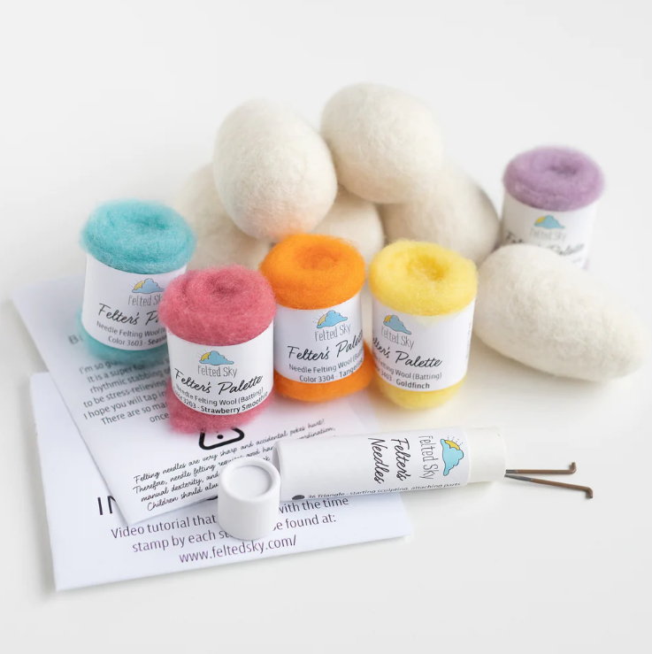 Easter Eggs Needle Felting Kit - Felted Sky