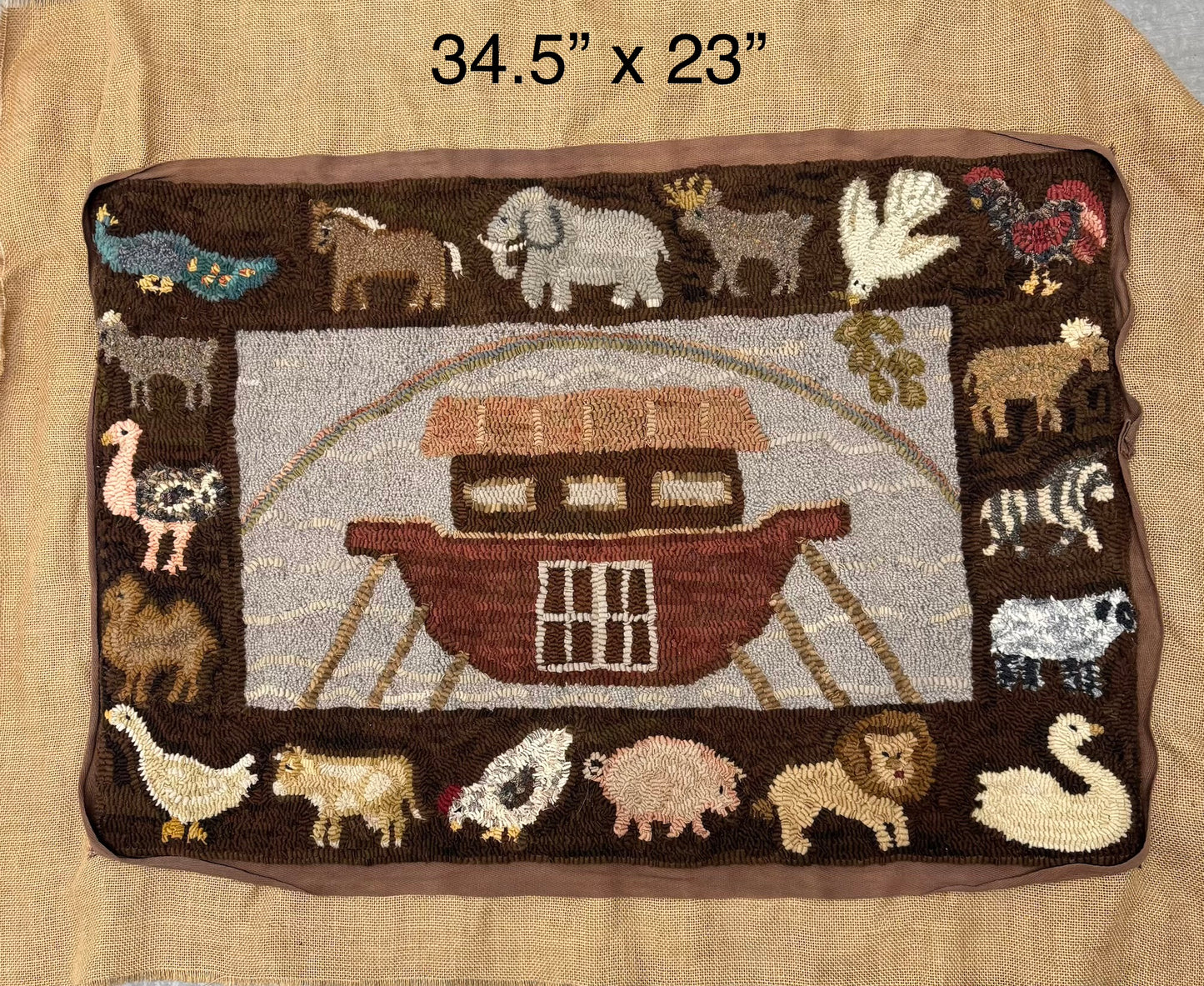 Noah's Ark Hooked Rug